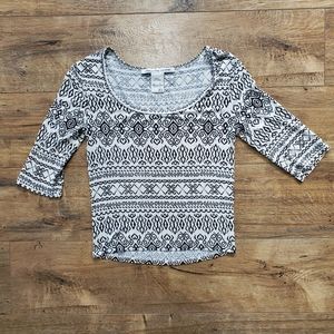 AMERICAN RAG Crop Tee Boho Print